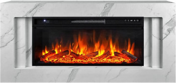 Каминокомплект Line 42 SFT White Marble (Разборный) - Белый мрамор с очагом Vision 42 LOG LED Каминокомплект Line 42 SFT White Marble (Разборный) - Белый мрамор с очагом Vision 42 LOG LED