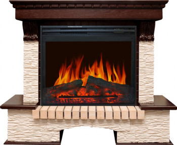 Каминокомплект Pierre Luxe - Темный дуб / Сланец бежевый с очагом Jupiter FX New Каминокомплект Pierre Luxe - Темный дуб / Сланец бежевый с очагом Jupiter FX New