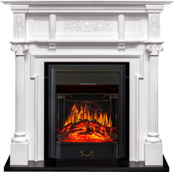 Каминокомплект Oxford - Белый с очагом Majestic FX Black Каминокомплект Oxford - Белый с очагом Majestic FX Black