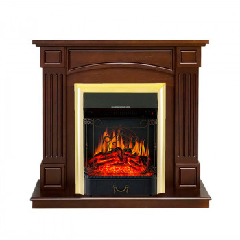 Каминокомплект Bradford - Темный дуб с очагом Majestic FX Brass Каминокомплект Bradford - Темный дуб с очагом Majestic FX Brass