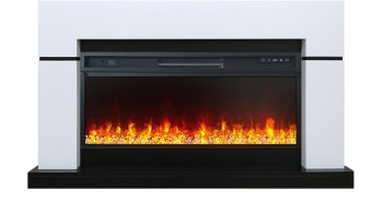Каминокомплект Lindos V42 SFT (Разборный) - Белый с черным (Ширина 1470мм) с очагом Vision 42 LED