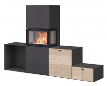 Печь-камин Nordpeis Box Black + топка N-20U
