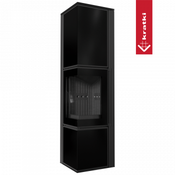 Печь Kratki PRO TORA/L 8 кВт, чёрное стекло Печь Kratki PRO TORA/L 8 кВт, чёрное стекло