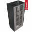 Каминокомплект FLOKI в облицовке OXIDE NERO, угловое стекло слева