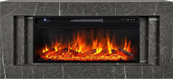 Каминокомплект Line 42 SFT Stone Touch (Разборный) - Серый мрамор с очагом Vision 42 LOG LED Каминокомплект Line 42 SFT Stone Touch (Разборный) - Серый мрамор с очагом Vision 42 LOG LED