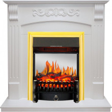 Каминокомплект Sorrento угловой - Белый дуб с очагом Fobos FX M Brass Каминокомплект Sorrento угловой - Белый дуб с очагом Fobos FX M Brass