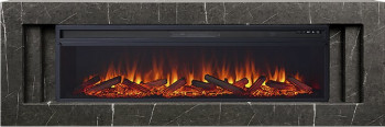 Каминокомплект Line 60 SFT Stone Touch - Серый мрамор с очагом Vision 60 LOG LED Каминокомплект Line 60 SFT Stone Touch - Серый мрамор с очагом Vision 60 LOG LED