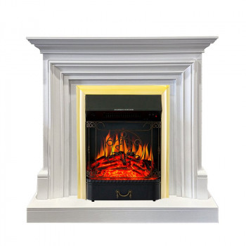 Каминокомплект Bradford - Белый с очагом Majestic FX Brass Каминокомплект Bradford - Белый с очагом Majestic FX Brass