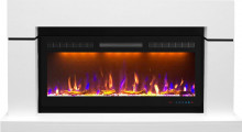 Каминокомплект Lindos - Белый с черным (Ширина 1470мм) с очагом Crystal 40 RF Каминокомплект Lindos - Белый с черным (Ширина 1470мм) с очагом Crystal 40 RF