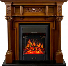 Каминокомплект Oxford - Орех с очагом Majestic FX Black Каминокомплект Oxford - Орех с очагом Majestic FX Black