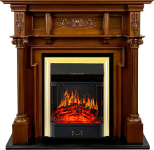 Каминокомплект Oxford - Орех с очагом Majestic FX Brass Каминокомплект Oxford - Орех с очагом Majestic FX Brass